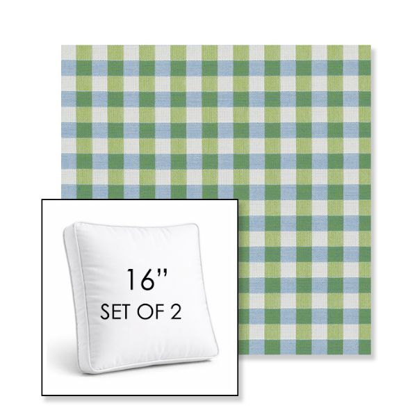 Picture of Above Mantis | Set of 2 | 16" Sunbrella Boxed Square Outdoor Throw Pillows with Premium Inserts
