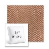Picture of Argo Clay | Set of 2 | 16" Sunbrella Boxed Square Outdoor Throw Pillows with Premium Inserts