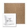 Picture of Argo Toffee | Set of 2 | 16" Sunbrella Boxed Square Outdoor Throw Pillows with Premium Inserts