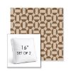 Picture of Assemble Teak | Set of 2 | 16" Sunbrella Boxed Square Outdoor Throw Pillows with Premium Inserts