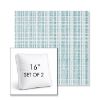 Picture of Benson Lagoon | Set of 2 | 16" Sunbrella Boxed Square Outdoor Throw Pillows with Premium Inserts