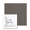 Picture of Blend Coal | Set of 2 | 16" Sunbrella Boxed Square Outdoor Throw Pillows with Premium Inserts