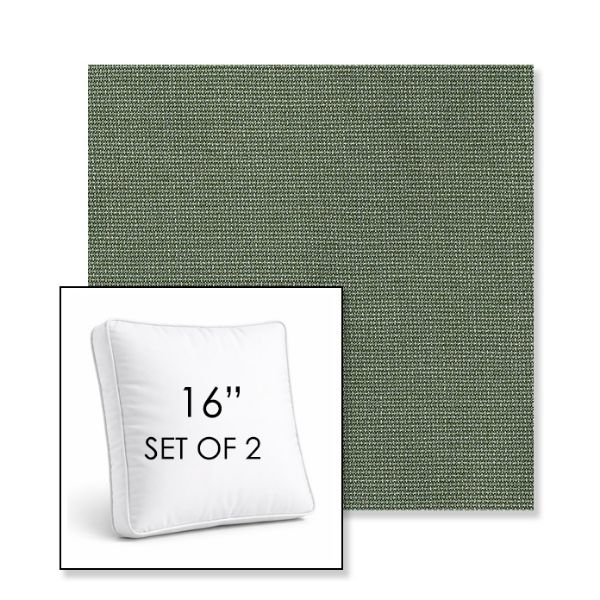 Picture of Bliss Aloe | Set of 2 | 16" Sunbrella Boxed Square Outdoor Throw Pillows with Premium Inserts