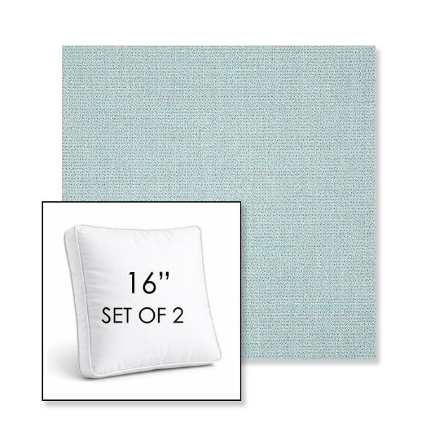 Picture of Bliss Dew | Set of 2 | 16" Sunbrella Boxed Square Outdoor Throw Pillows with Premium Inserts