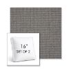 Picture of Bliss Smoke | Set of 2 | 16" Sunbrella Boxed Square Outdoor Throw Pillows with Premium Inserts