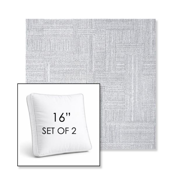Picture of Boro Elegance | Set of 2 | 16" Sunbrella Boxed Square Outdoor Throw Pillows with Premium Inserts