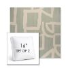 Picture of Brushstroke Duckegg | Set of 2 | 16" Sunbrella Boxed Square Outdoor Throw Pillows with Premium Inserts