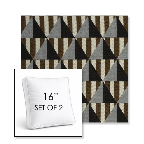 Picture of Buoy Pebble Beach | Set of 2 | 16" Sunbrella Boxed Square Outdoor Throw Pillows with Premium Inserts