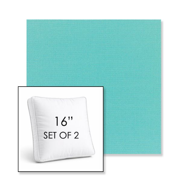 Picture of Canvas Aruba | Set of 2 | 16" Sunbrella Boxed Square Outdoor Throw Pillows with Premium Inserts