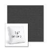 Picture of Canvas Carbon | Set of 2 | 16" Sunbrella Boxed Square Outdoor Throw Pillows with Premium Inserts
