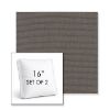 Picture of Canvas Coal | Set of 2 | 16" Sunbrella Boxed Square Outdoor Throw Pillows with Premium Inserts