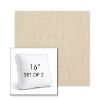 Picture of Canvas Flax | Set of 2 | 16" Sunbrella Boxed Square Outdoor Throw Pillows with Premium Inserts