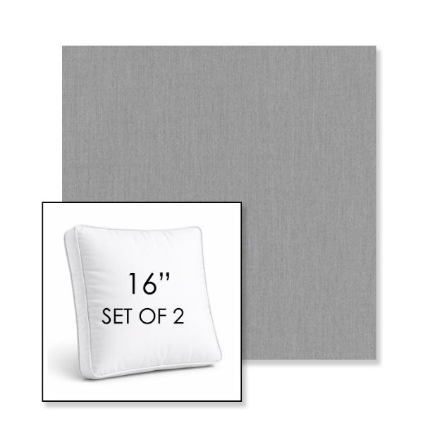Picture of Canvas Lead Chine | Set of 2 | 16" Sunbrella Boxed Square Outdoor Throw Pillows with Premium Inserts