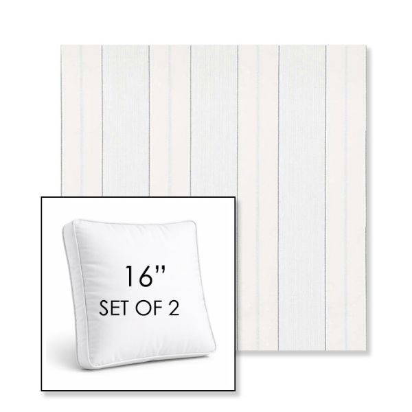 Picture of Carlo Coastal | Set of 2 | 16" Sunbrella Boxed Square Outdoor Throw Pillows with Premium Inserts