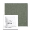 Picture of Cast Sage | Set of 2 | 16" Sunbrella Boxed Square Outdoor Throw Pillows with Premium Inserts