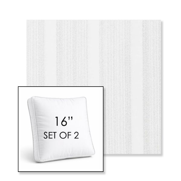 Picture of Compose Linen | Set of 2 | 16" Sunbrella Boxed Square Outdoor Throw Pillows with Premium Inserts