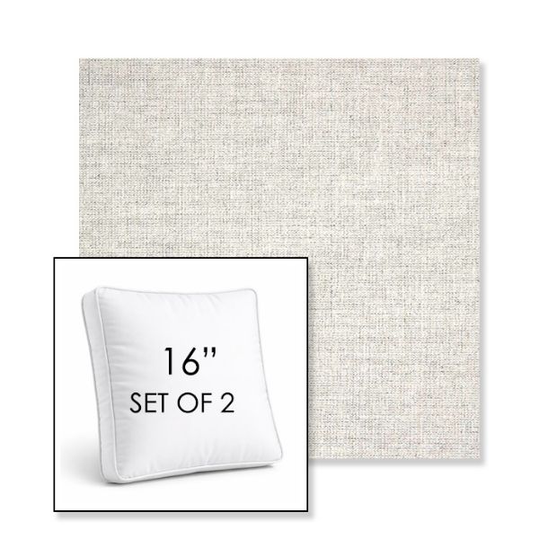 Picture of Crush Cloud | Set of 2 | 16" Sunbrella Boxed Square Outdoor Throw Pillows with Premium Inserts