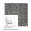 Picture of Crush Pewter | Set of 2 | 16" Sunbrella Boxed Square Outdoor Throw Pillows with Premium Inserts