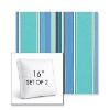 Picture of Dolce Oasis | Set of 2 | 16" Sunbrella Boxed Square Outdoor Throw Pillows with Premium Inserts