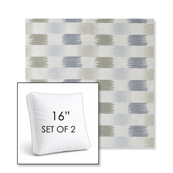 Picture of Dream Mist | Set of 2 | 16" Sunbrella Boxed Square Outdoor Throw Pillows with Premium Inserts