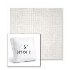 Picture of Dumont Snow | Set of 2 | 16" Sunbrella Boxed Square Outdoor Throw Pillows with Premium Inserts