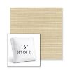 Picture of Dupione Sand | Set of 2 | 16" Sunbrella Boxed Square Outdoor Throw Pillows with Premium Inserts