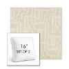 Picture of Escher Alabaster | Set of 2 | 16" Sunbrella Boxed Square Outdoor Throw Pillows with Premium Inserts