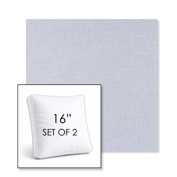 Picture of Exhale Sky | Set of 2 | 16" Sunbrella Boxed Square Outdoor Throw Pillows with Premium Inserts
