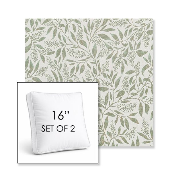 Picture of Exquisite Aloe | Set of 2 | 16" Sunbrella Boxed Square Outdoor Throw Pillows with Premium Inserts
