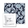 Picture of Floral Song Navy | Set of 2 | 16" Sunbrella Boxed Square Outdoor Throw Pillows with Premium Inserts