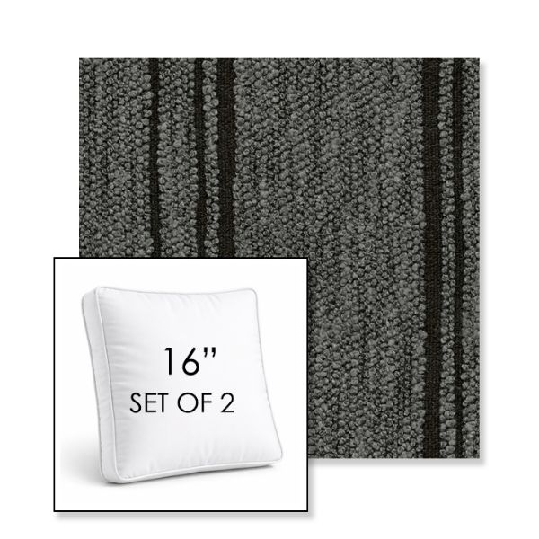 Picture of Harvest Basalt | Set of 2 | 16" Sunbrella Boxed Square Outdoor Throw Pillows with Premium Inserts