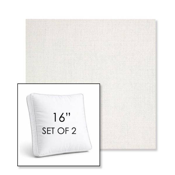 Picture of Idol Snow | Set of 2 | 16" Sunbrella Boxed Square Outdoor Throw Pillows with Premium Inserts