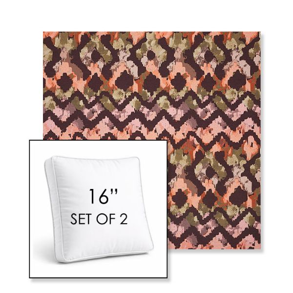 Picture of Inga Gypsy | Set of 2 | 16" Sunbrella Boxed Square Outdoor Throw Pillows with Premium Inserts