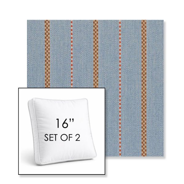 Picture of Linger Slate | Set of 2 | 16" Sunbrella Boxed Square Outdoor Throw Pillows with Premium Inserts
