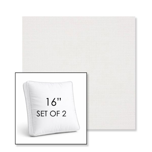 Picture of Linville Snow | Set of 2 | 16" Sunbrella Boxed Square Outdoor Throw Pillows with Premium Inserts