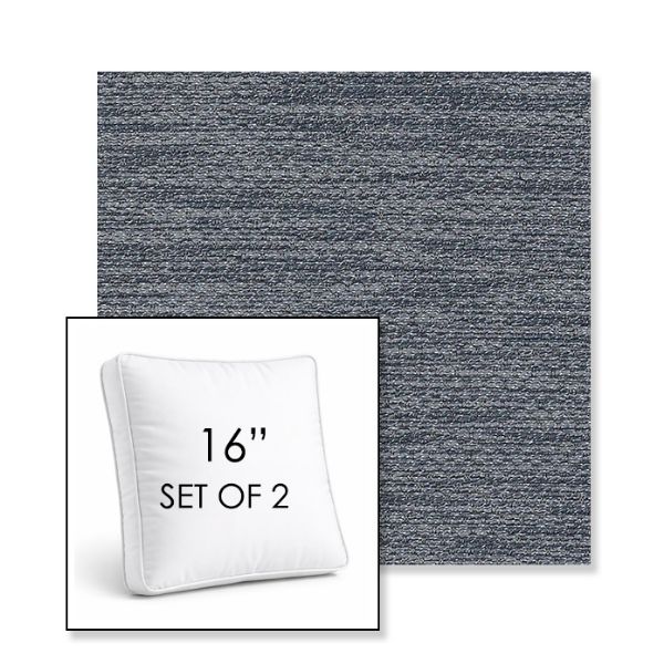 Picture of Litchfield Denim | Set of 2 | 16" Sunbrella Boxed Square Outdoor Throw Pillows with Premium Inserts