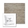 Picture of Litchfield Pebble | Set of 2 | 16" Sunbrella Boxed Square Outdoor Throw Pillows with Premium Inserts