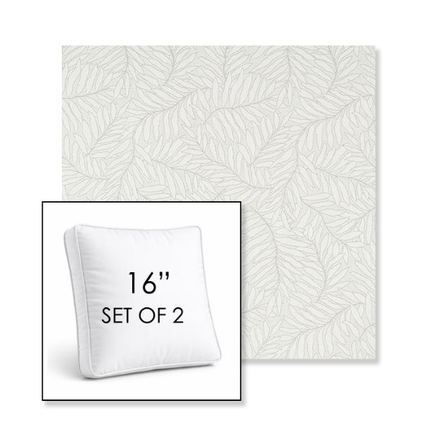 Picture of Lively Sage | Set of 2 | 16" Sunbrella Boxed Square Outdoor Throw Pillows with Premium Inserts