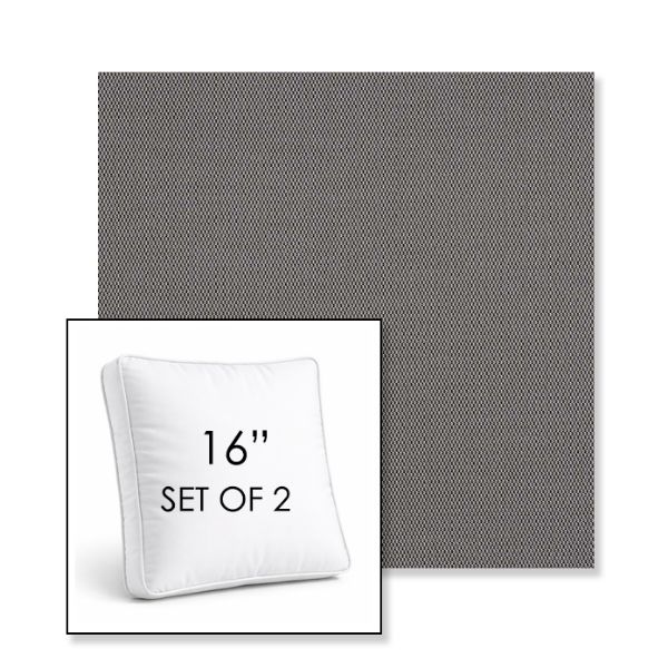Picture of Lopi Charcoal | Set of 2 | 16" Sunbrella Boxed Square Outdoor Throw Pillows with Premium Inserts