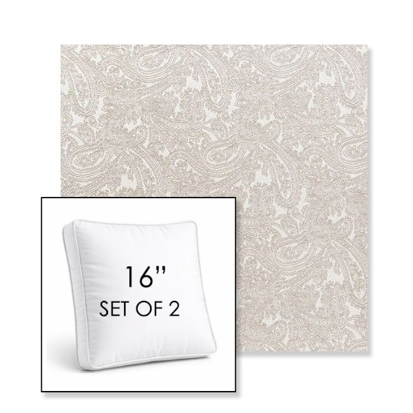 Picture of Mahalo Chino | Set of 2 | 16" Sunbrella Boxed Square Outdoor Throw Pillows with Premium Inserts