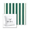 Picture of Mason Forest Green | Set of 2 | 16" Sunbrella Boxed Square Outdoor Throw Pillows with Premium Inserts