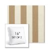 Picture of Maxim Heather Beige | Set of 2 | 16" Sunbrella Boxed Square Outdoor Throw Pillows with Premium Inserts