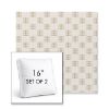 Picture of Mend Latte | Set of 2 | 16" Sunbrella Boxed Square Outdoor Throw Pillows with Premium Inserts