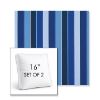 Picture of Milano Cobalt | Set of 2 | 16" Sunbrella Boxed Square Outdoor Throw Pillows with Premium Inserts