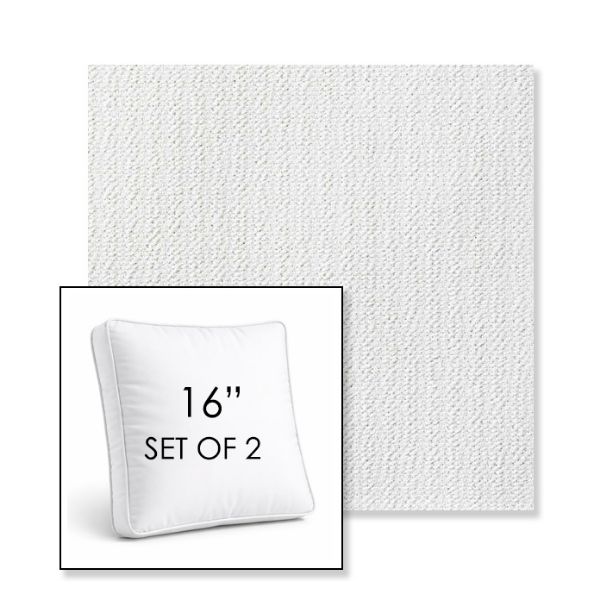 Picture of Momento Snow | Set of 2 | 16" Sunbrella Boxed Square Outdoor Throw Pillows with Premium Inserts