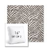 Picture of Namibia Grey | Set of 2 | 16" Sunbrella Boxed Square Outdoor Throw Pillows with Premium Inserts