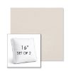 Picture of Natte White | Set of 2 | 16" Sunbrella Boxed Square Outdoor Throw Pillows with Premium Inserts