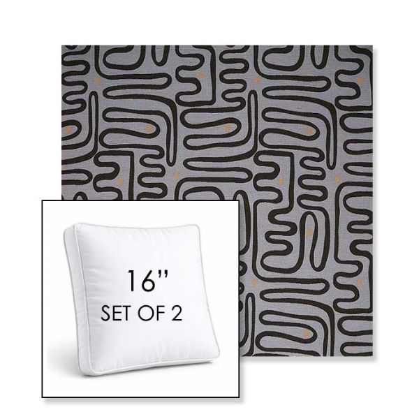 Picture of Nema Moonlight | Set of 2 | 16" Sunbrella Boxed Square Outdoor Throw Pillows with Premium Inserts