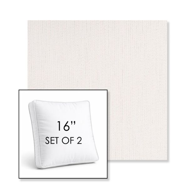 Picture of Nova Parchment | Set of 2 | 16" Sunbrella Boxed Square Outdoor Throw Pillows with Premium Inserts