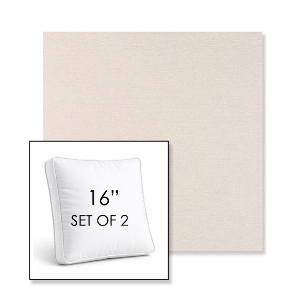 Picture of Nuance Cloud | Set of 2 | 16" Sunbrella Boxed Square Outdoor Throw Pillows with Premium Inserts